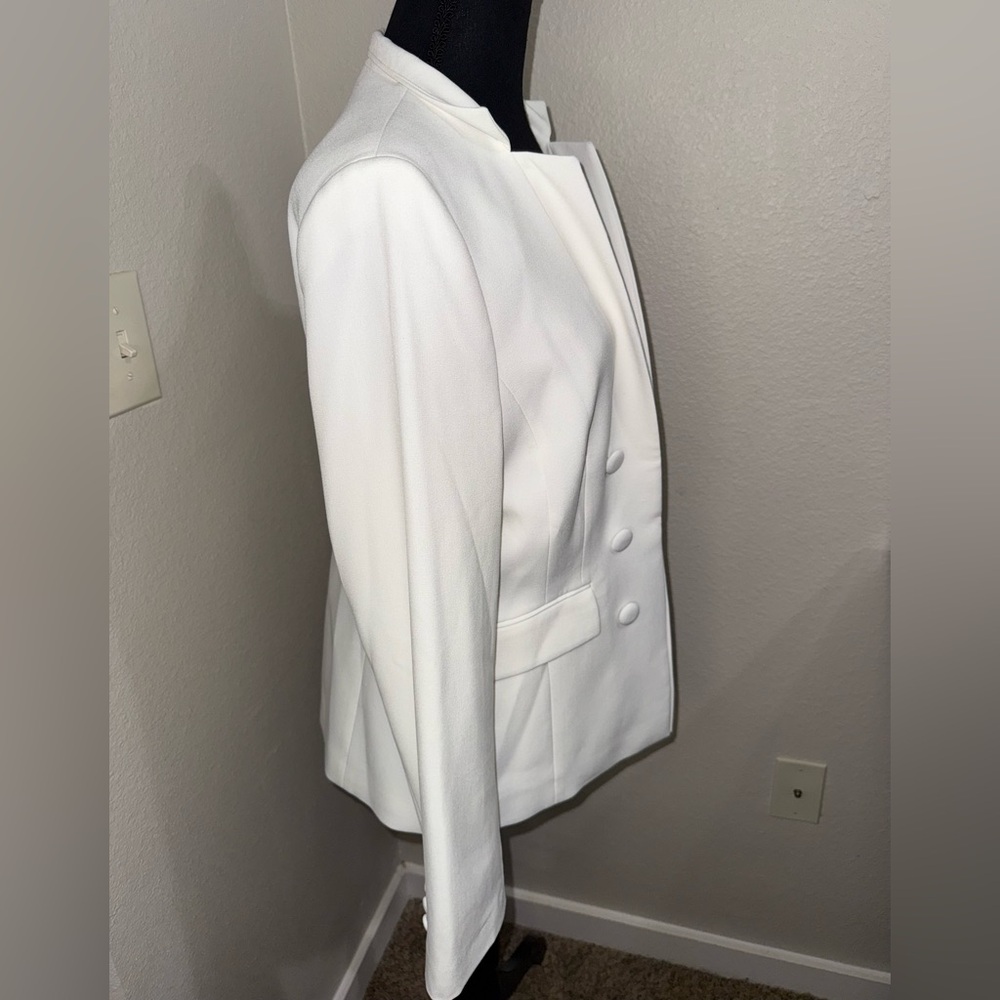Tahari NWT Ivory Blazer‎ Clean Girl Aesthetic Old Money Bridal Quiet Lux-Size 10 - Picture 7 of 11